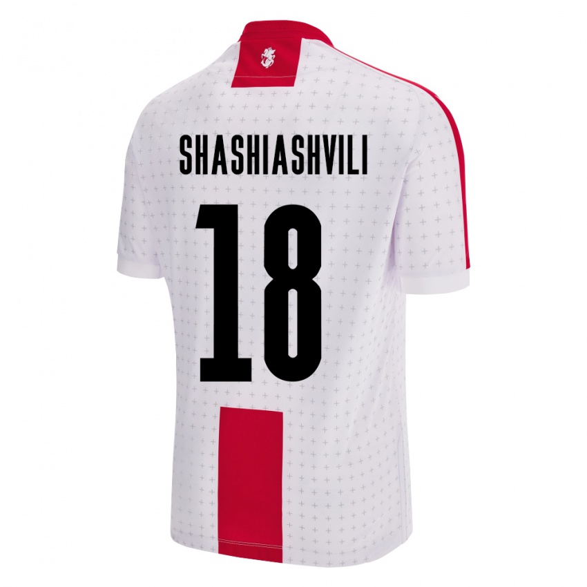 Niño Camiseta Georgia Luka Shashiashvili #18 Blanco 1ª Equipación 24-26 La Camisa Argentina