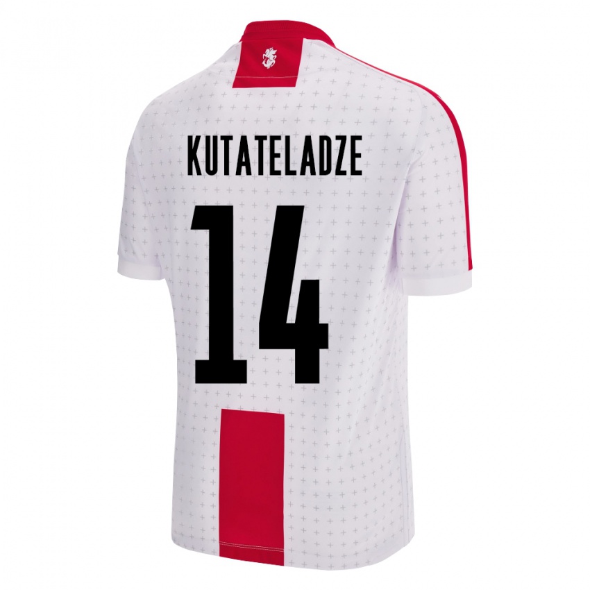 Niño Camiseta Georgia Alexandre Kutateladze #14 Blanco 1ª Equipación 24-26 La Camisa Argentina