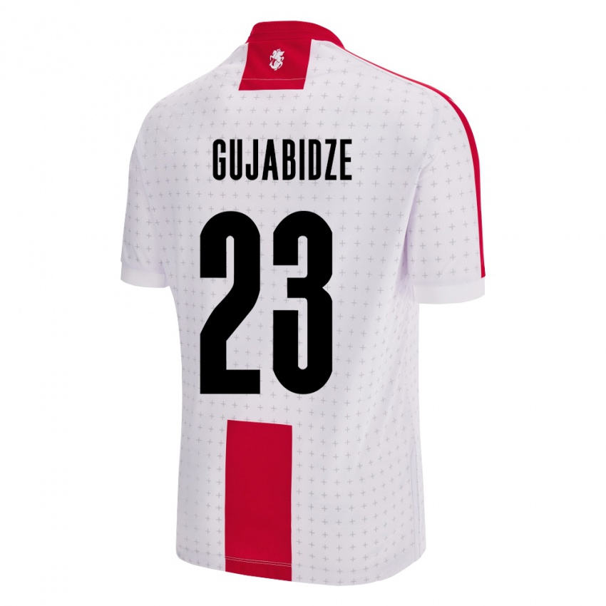 Niño Camiseta Georgia Nino Gujabidze #23 Blanco 1ª Equipación 24-26 La Camisa Argentina