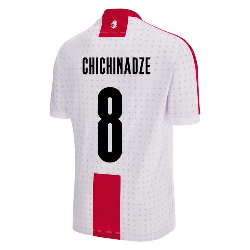 Niño Camiseta Georgia Lela Chichinadze #8 Blanco 1ª Equipación 24-26 La Camisa Argentina