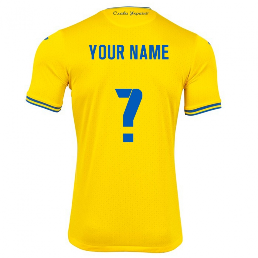 Niño Camiseta Ucrania Su Nombre #0 Amarillo 1ª Equipación 24-26 La Camisa Argentina