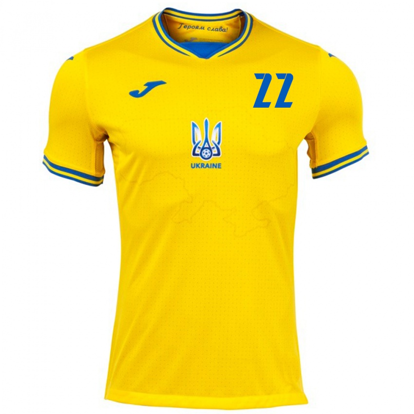 Niño Camiseta Ucrania Mykola Matvienko #22 Amarillo 1ª Equipación 24-26 La Camisa Argentina