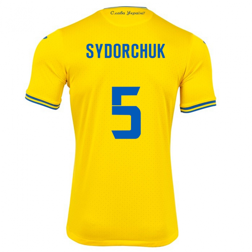 Niño Camiseta Ucrania Sergiy Sydorchuk #5 Amarillo 1ª Equipación 24-26 La Camisa Argentina