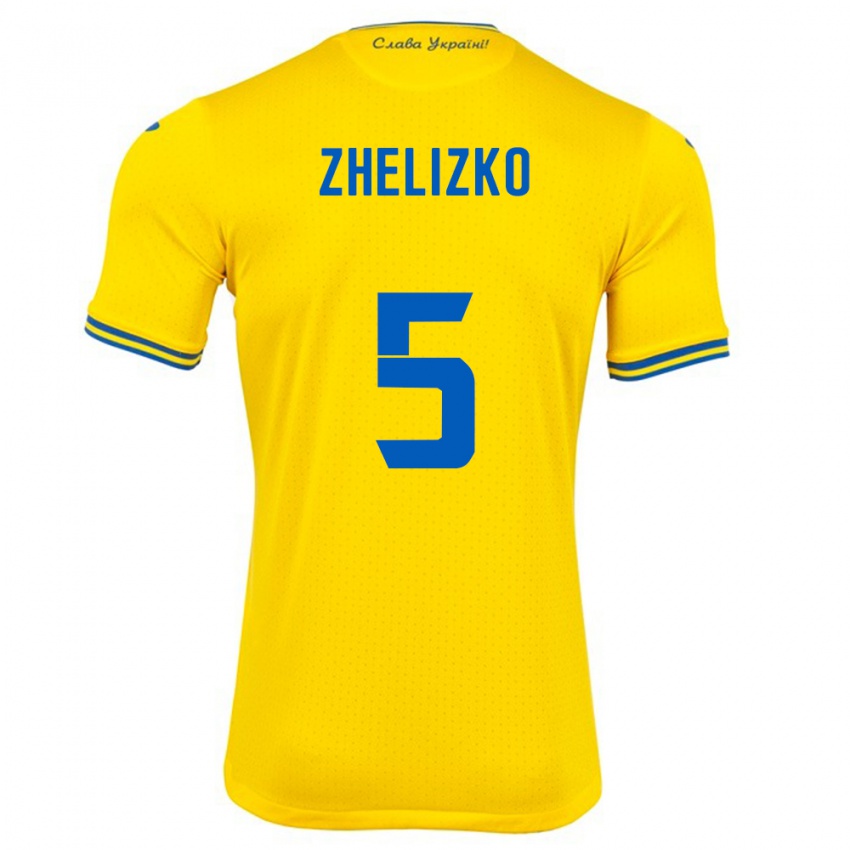 Niño Camiseta Ucrania Ivan Zhelizko #5 Amarillo 1ª Equipación 24-26 La Camisa Argentina