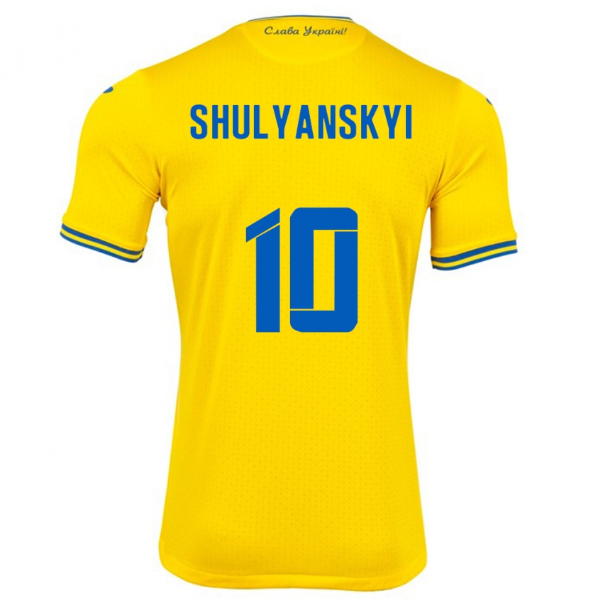 Niño Camiseta Ucrania Artem Shulyanskyi #10 Amarillo 1ª Equipación 24-26 La Camisa Argentina