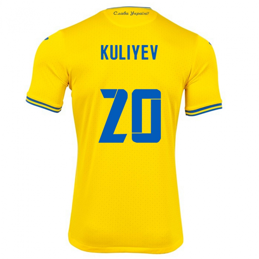 Niño Camiseta Ucrania Eldar Kuliyev #20 Amarillo 1ª Equipación 24-26 La Camisa Argentina