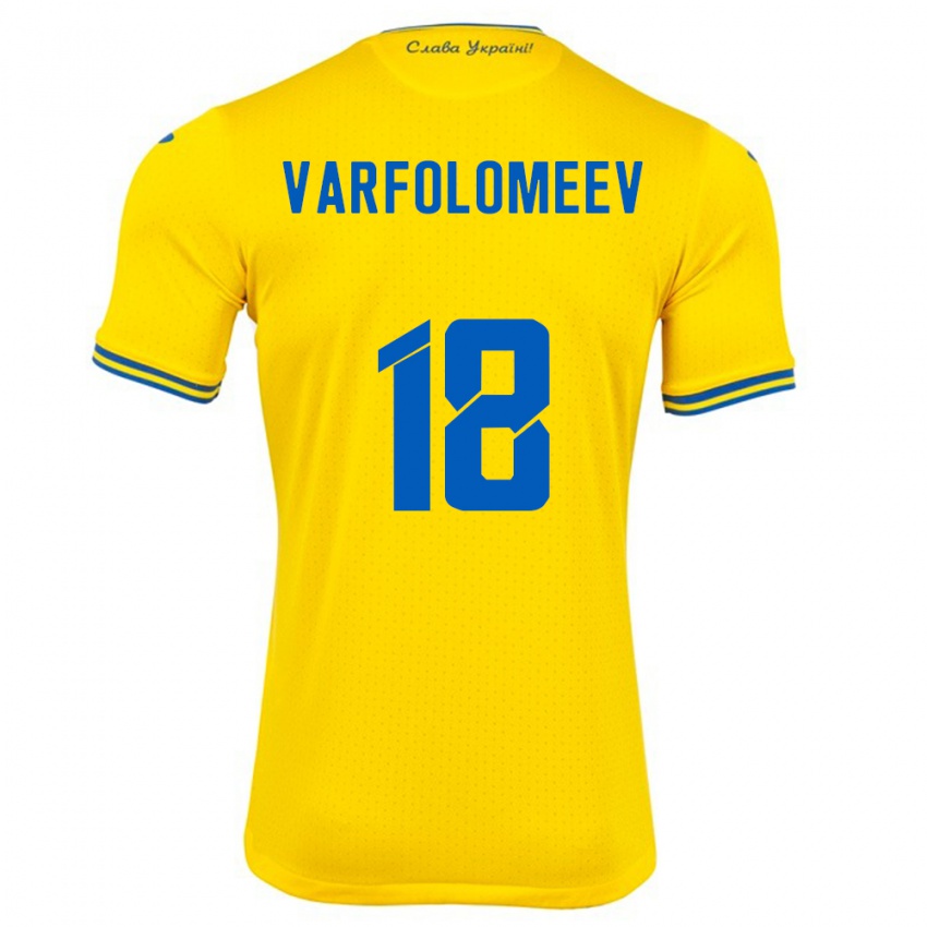 Niño Camiseta Ucrania Ivan Varfolomeev #18 Amarillo 1ª Equipación 24-26 La Camisa Argentina