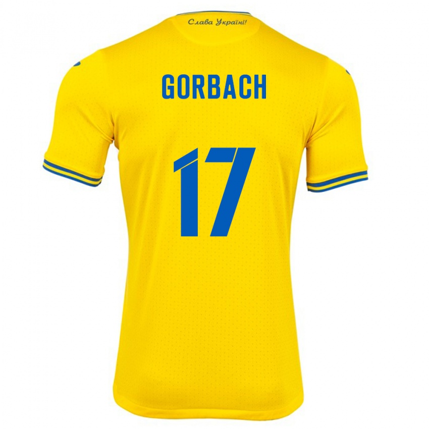 Niño Camiseta Ucrania Igor Gorbach #17 Amarillo 1ª Equipación 24-26 La Camisa Argentina