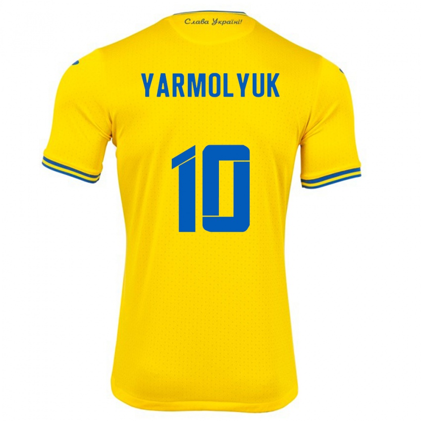 Niño Camiseta Ucrania Yegor Yarmolyuk #10 Amarillo 1ª Equipación 24-26 La Camisa Argentina