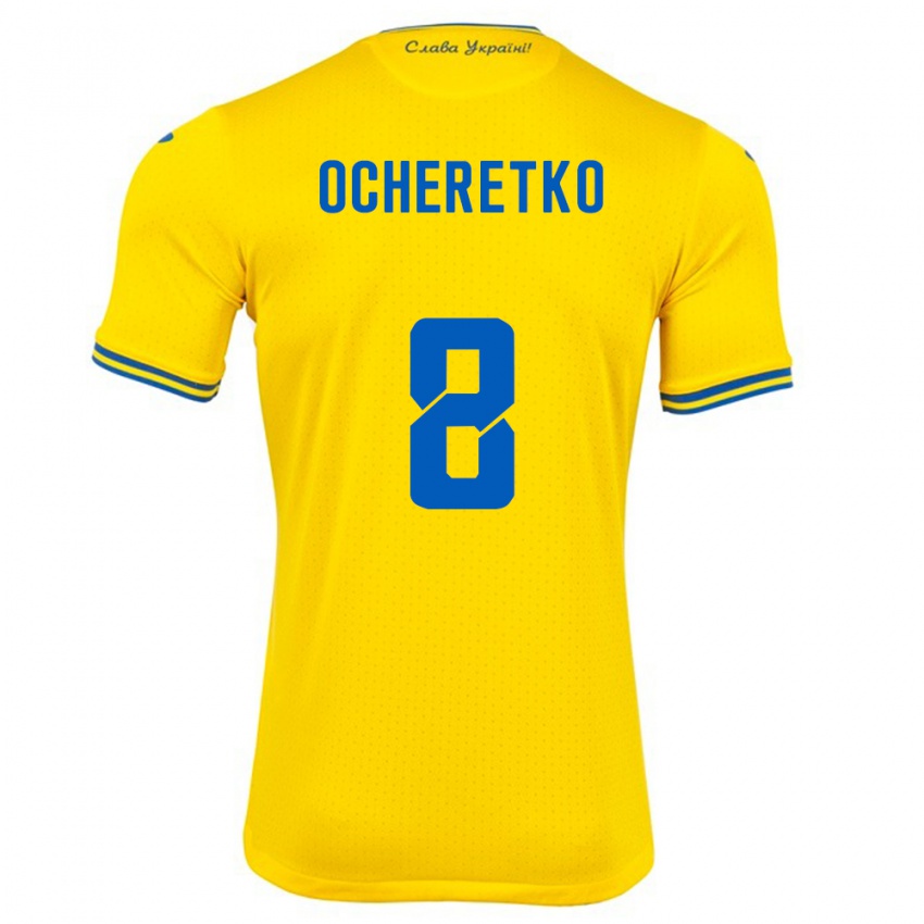 Niño Camiseta Ucrania Oleg Ocheretko #8 Amarillo 1ª Equipación 24-26 La Camisa Argentina