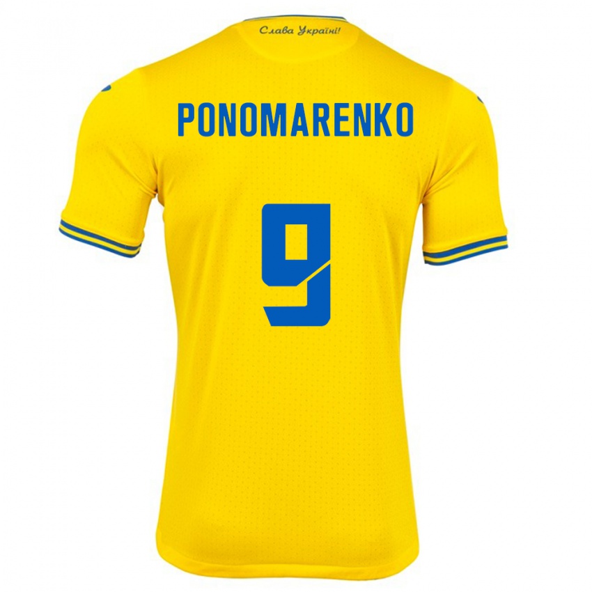 Niño Camiseta Ucrania Matviy Ponomarenko #9 Amarillo 1ª Equipación 24-26 La Camisa Argentina