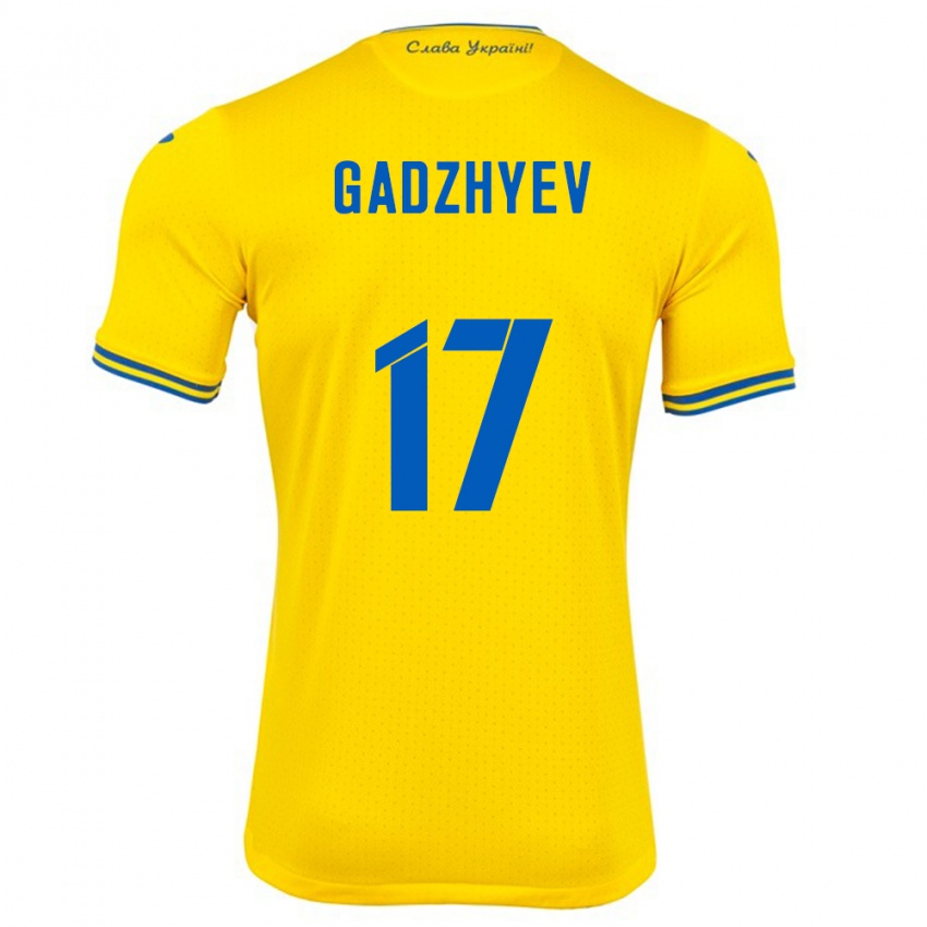 Niño Camiseta Ucrania Ramik Gadzhyev #17 Amarillo 1ª Equipación 24-26 La Camisa Argentina