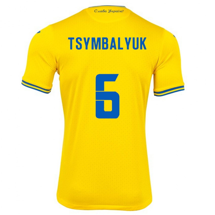 Niño Camiseta Ucrania Maksym Tsymbalyuk #6 Amarillo 1ª Equipación 24-26 La Camisa Argentina