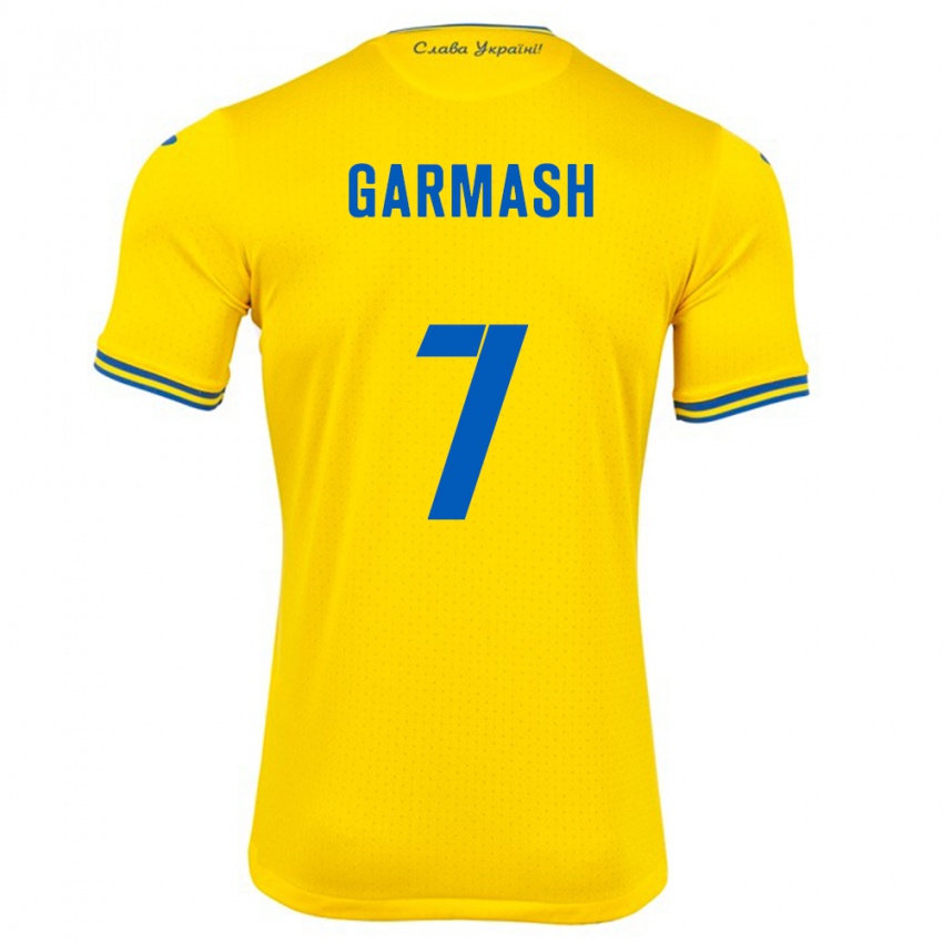 Niño Camiseta Ucrania Yevgen Garmash #7 Amarillo 1ª Equipación 24-26 La Camisa Argentina