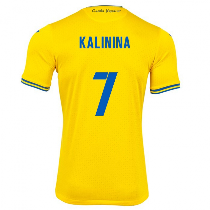 Niño Camiseta Ucrania Yana Kalinina #7 Amarillo 1ª Equipación 24-26 La Camisa Argentina