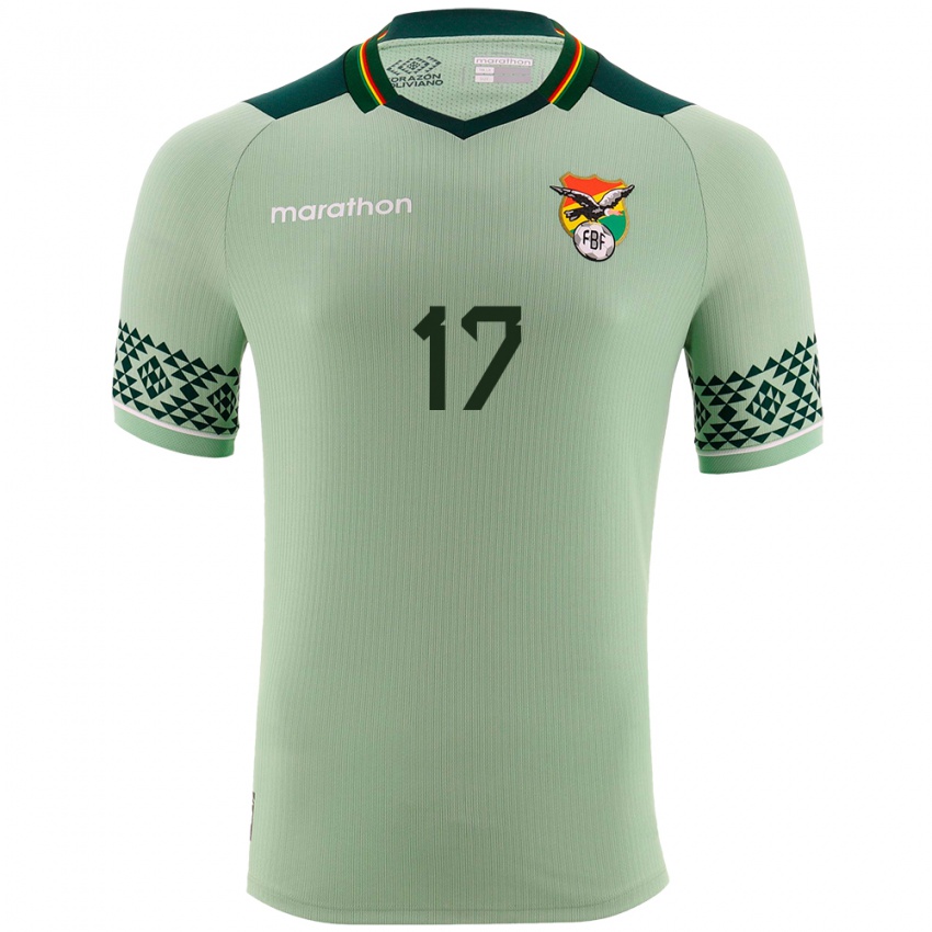 Niño Camiseta Bolivia Bruno Méndez #17 Verde Claro 1ª Equipación 24-26 La Camisa Argentina