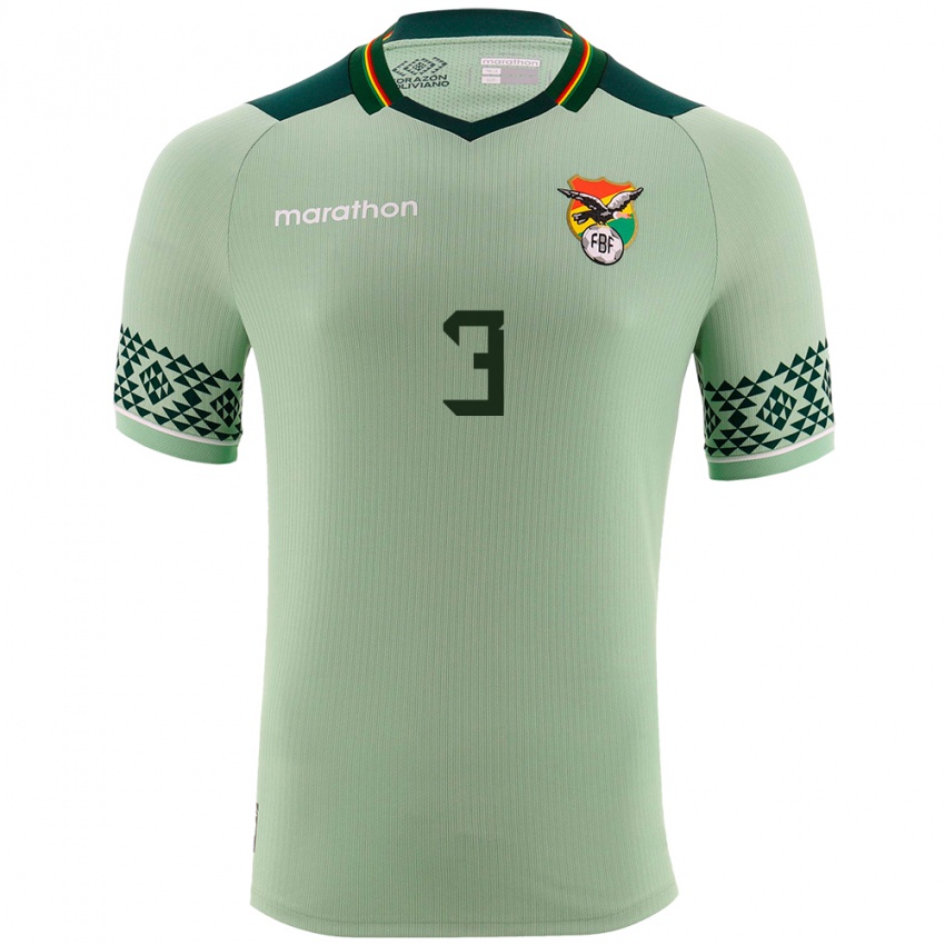 Niño Camiseta Bolivia Iván Molina #3 Verde Claro 1ª Equipación 24-26 La Camisa Argentina