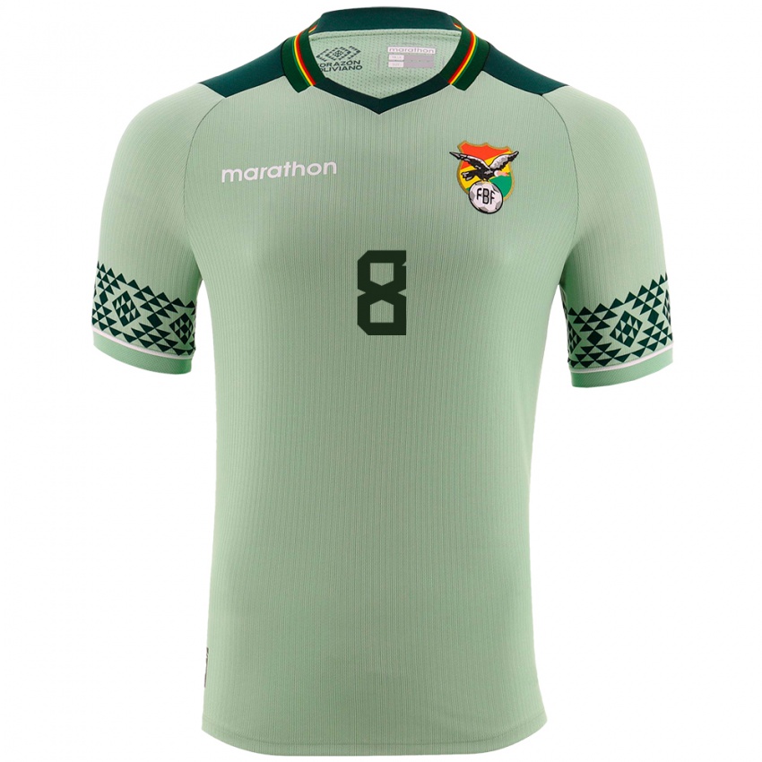 Niño Camiseta Bolivia Jaume Cuéllar #8 Verde Claro 1ª Equipación 24-26 La Camisa Argentina