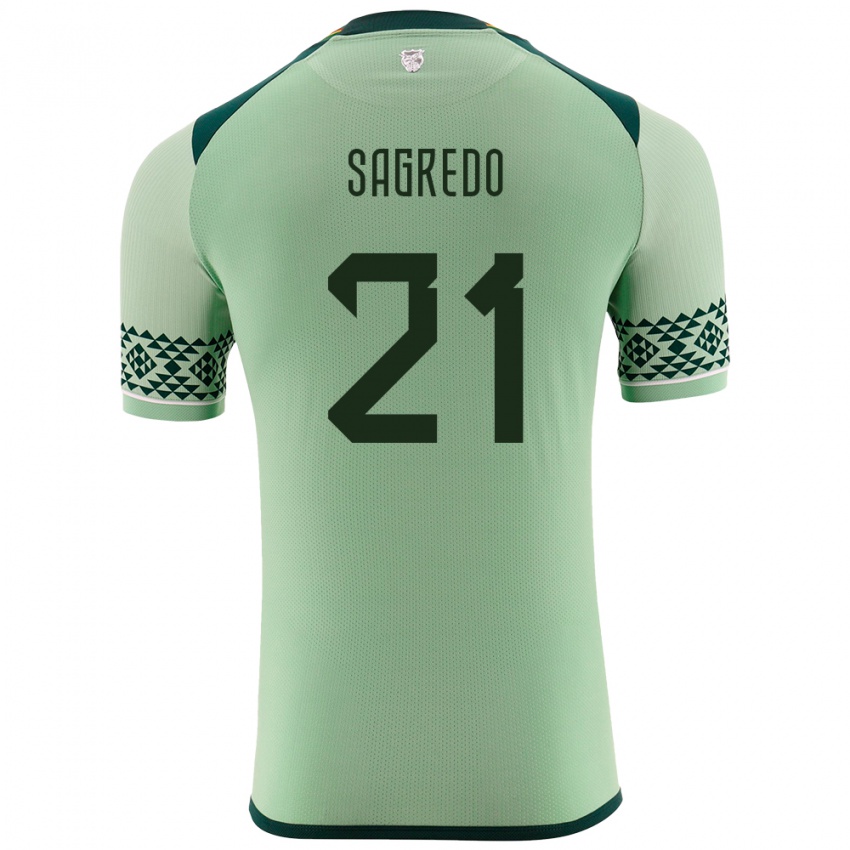 Niño Camiseta Bolivia José Sagredo #21 Verde Claro 1ª Equipación 24-26 La Camisa Argentina