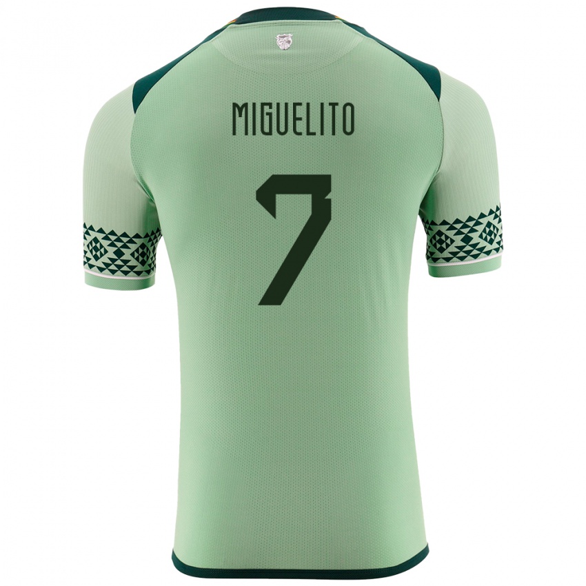 Niño Camiseta Bolivia Miguelito #7 Verde Claro 1ª Equipación 24-26 La Camisa Argentina