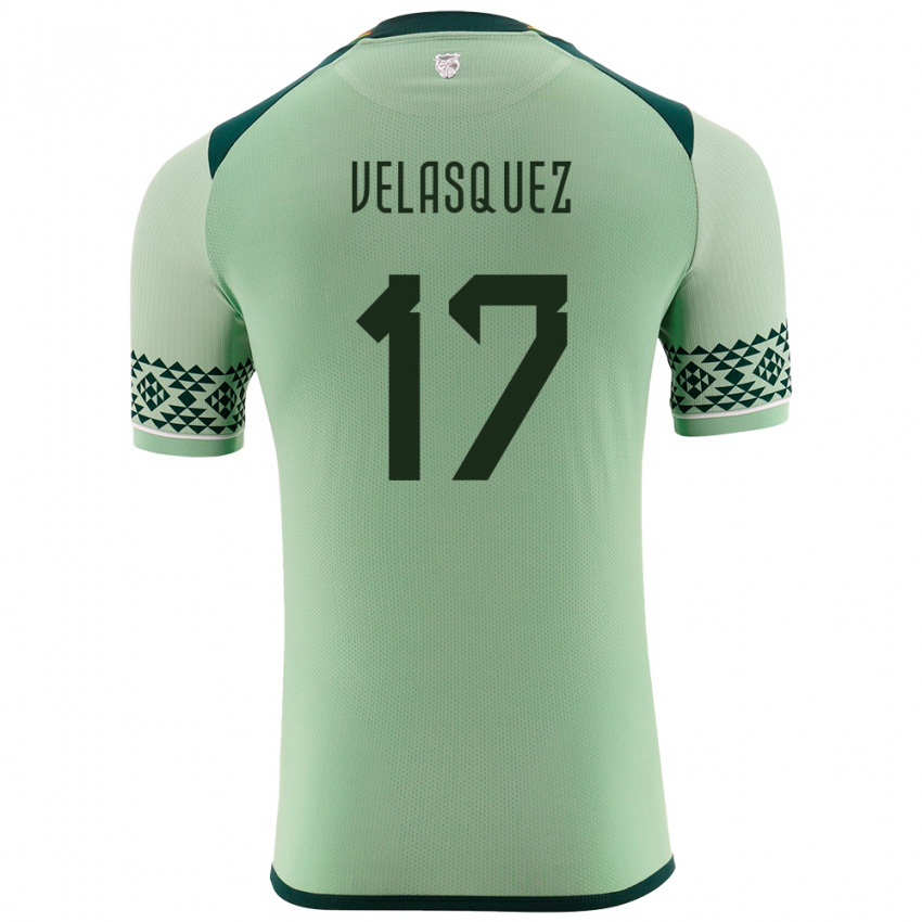 Niño Camiseta Bolivia Jhon Velásquez #17 Verde Claro 1ª Equipación 24-26 La Camisa Argentina