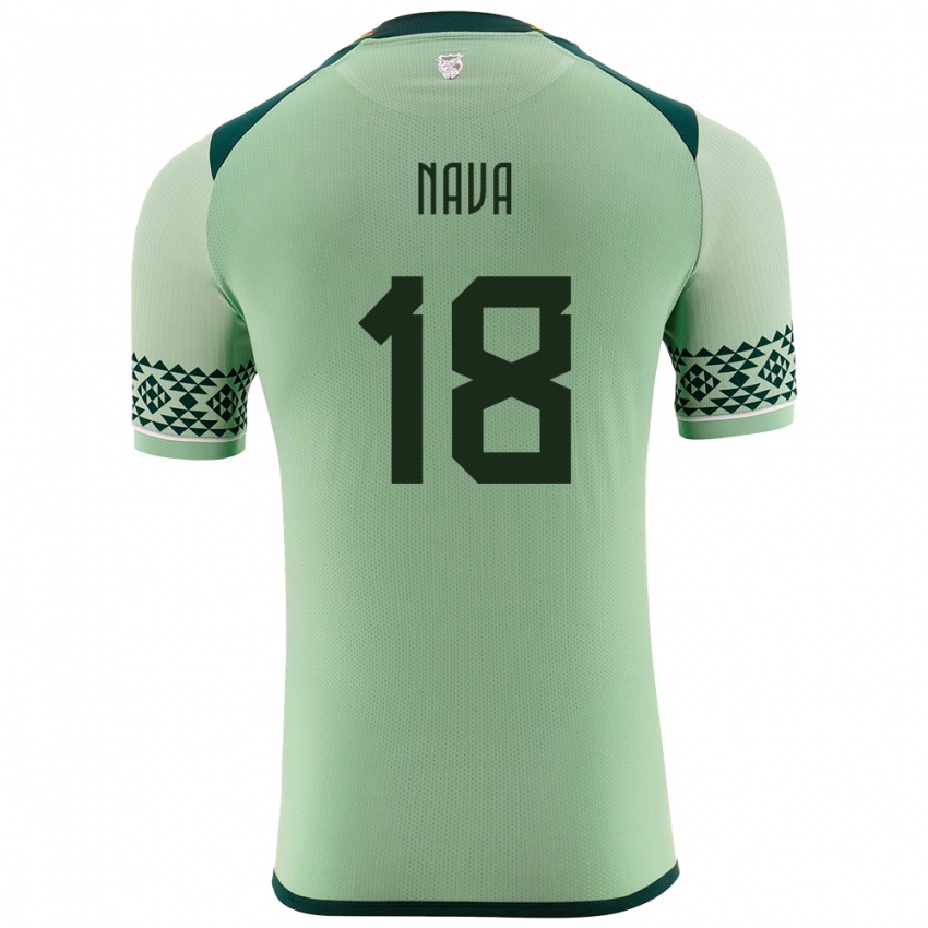 Niño Camiseta Bolivia Fernando Nava #18 Verde Claro 1ª Equipación 24-26 La Camisa Argentina