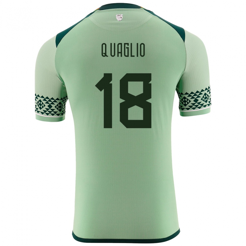 Niño Camiseta Bolivia Fabricio Quaglio #18 Verde Claro 1ª Equipación 24-26 La Camisa Argentina