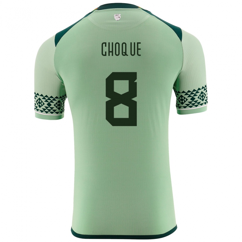 Niño Camiseta Bolivia Deybi Choque #8 Verde Claro 1ª Equipación 24-26 La Camisa Argentina