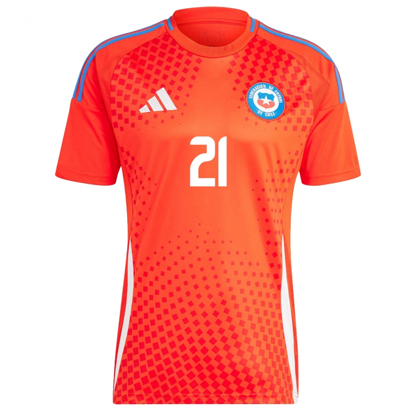 Niño Camiseta Chile Julián Alfaro #21 Rojo 1ª Equipación 24-26 La Camisa Argentina