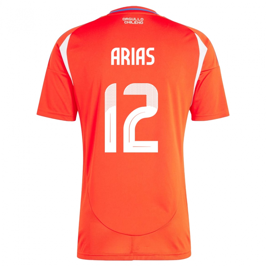 Niño Camiseta Chile Gabriel Arias #12 Rojo 1ª Equipación 24-26 La Camisa Argentina
