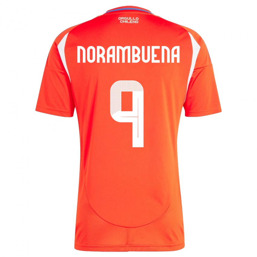 Niño Camiseta Chile Gabriel Norambuena #9 Rojo 1ª Equipación 24-26 La Camisa Argentina