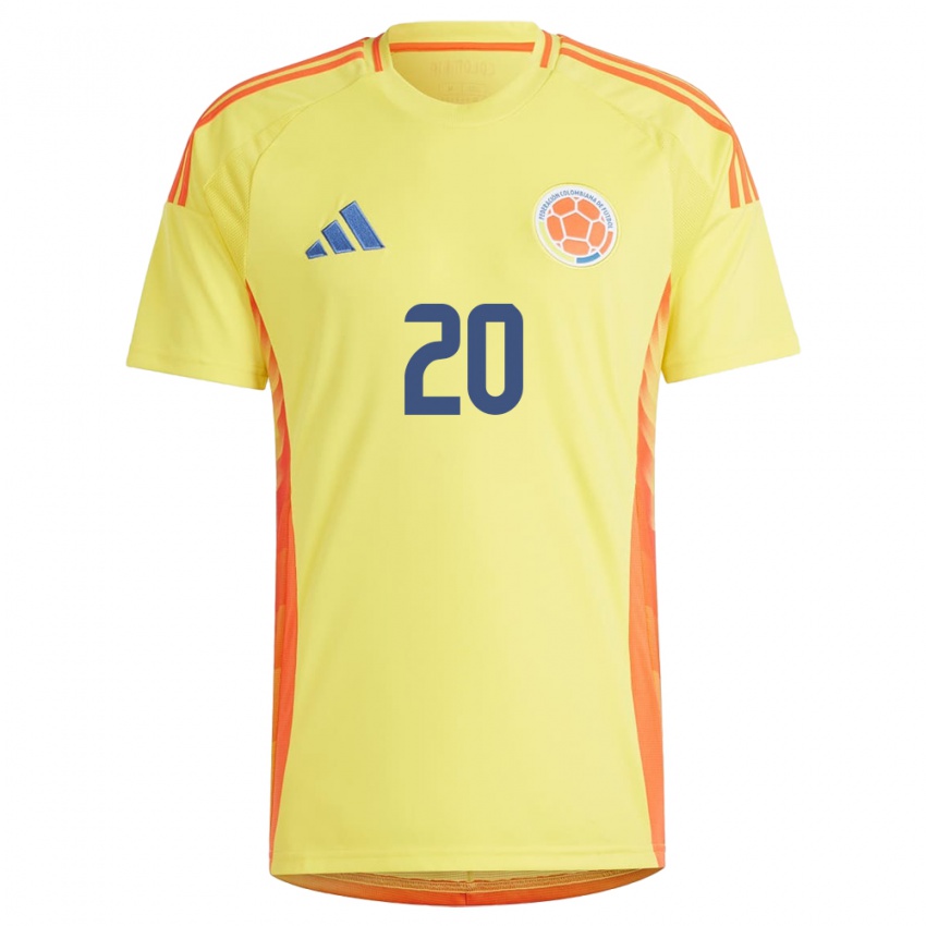 Niño Camiseta Colombia Mónica Ramos #20 Amarillo 1ª Equipación 24-26 La Camisa Argentina