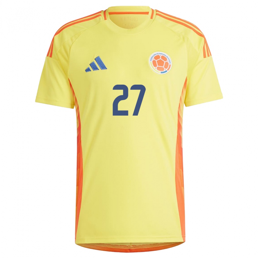 Niño Camiseta Colombia Natalia Gaitán #27 Amarillo 1ª Equipación 24-26 La Camisa Argentina