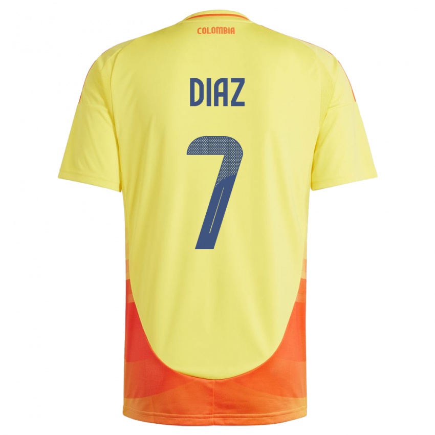 Niño Camiseta Colombia Luis Díaz #7 Amarillo 1ª Equipación 24-26 La Camisa Argentina