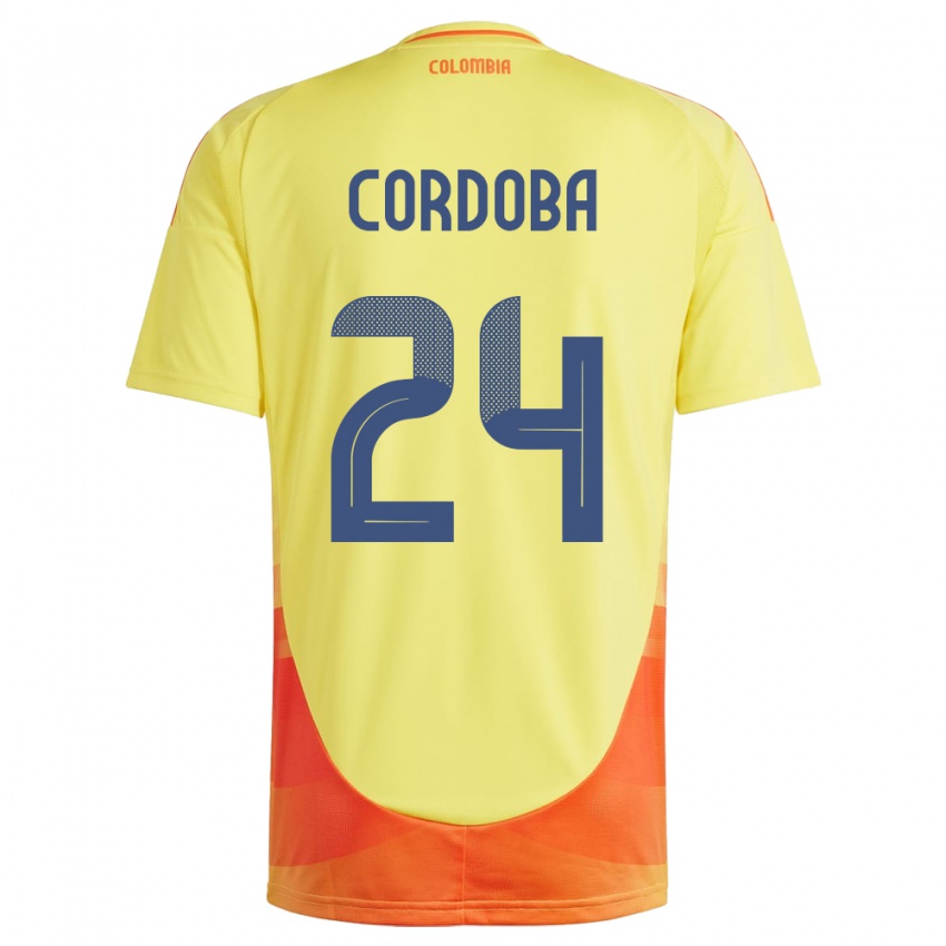 Niño Camiseta Colombia Jhon Córdoba #24 Amarillo 1ª Equipación 24-26 La Camisa Argentina