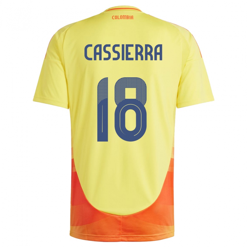 Niño Camiseta Colombia Mateo Cassierra #18 Amarillo 1ª Equipación 24-26 La Camisa Argentina