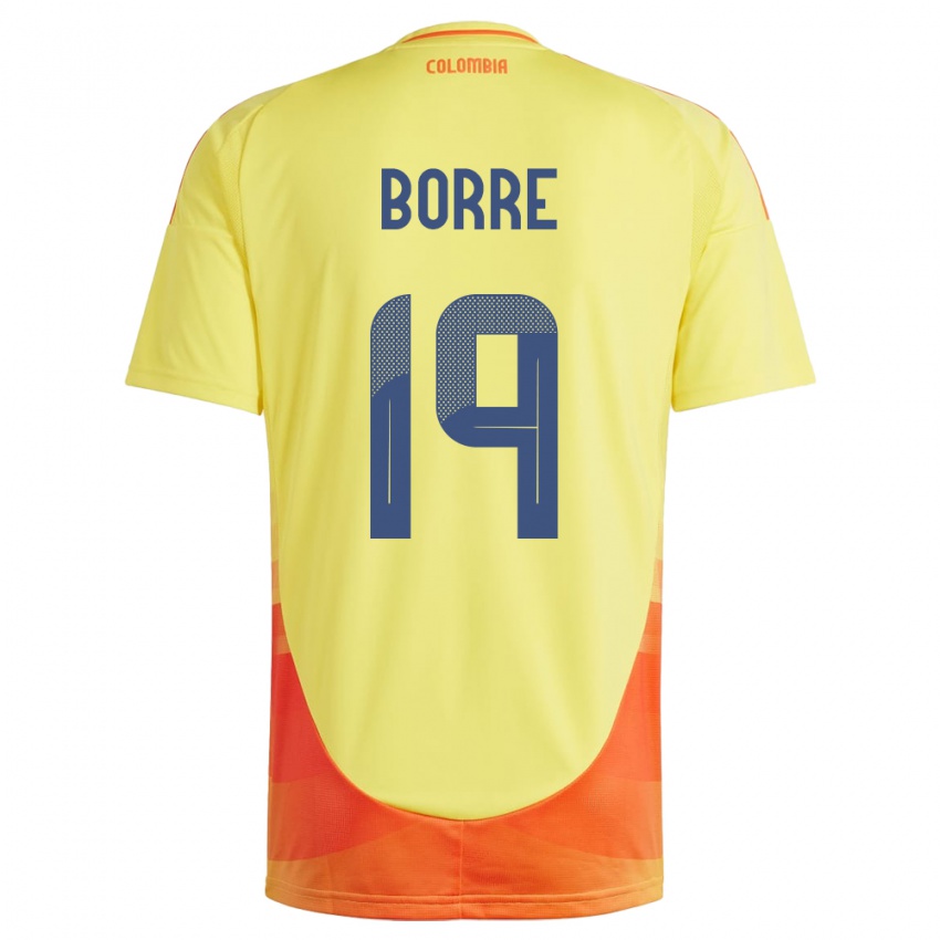 Niño Camiseta Colombia Rafael Borré #19 Amarillo 1ª Equipación 24-26 La Camisa Argentina