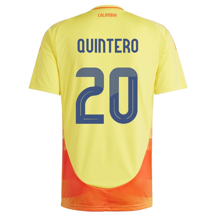 Niño Camiseta Colombia Juan Fernando Quintero #20 Amarillo 1ª Equipación 24-26 La Camisa Argentina