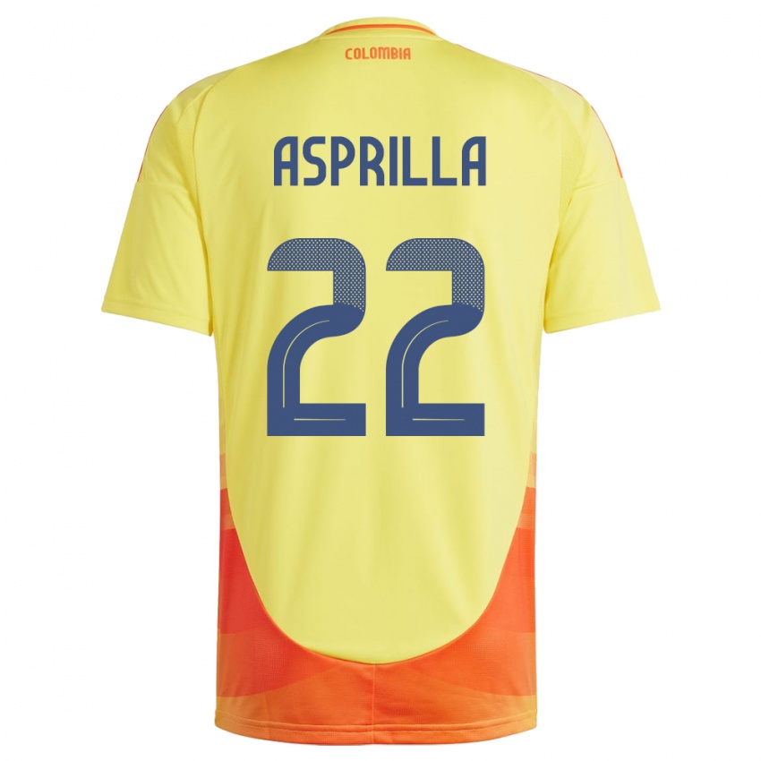 Niño Camiseta Colombia Yáser Asprilla #22 Amarillo 1ª Equipación 24-26 La Camisa Argentina