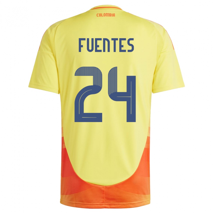 Niño Camiseta Colombia Gabriel Fuentes #24 Amarillo 1ª Equipación 24-26 La Camisa Argentina