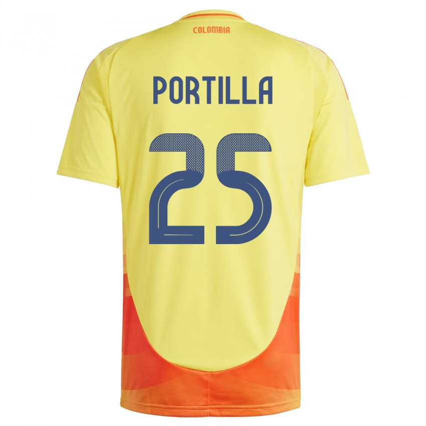 Niño Camiseta Colombia Juan Portilla #25 Amarillo 1ª Equipación 24-26 La Camisa Argentina