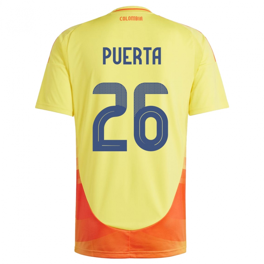 Niño Camiseta Colombia Gustavo Puerta #26 Amarillo 1ª Equipación 24-26 La Camisa Argentina