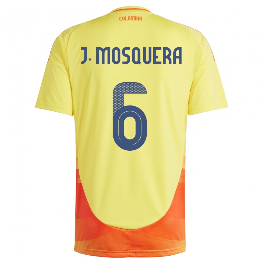 Niño Camiseta Colombia Juan Mosquera #6 Amarillo 1ª Equipación 24-26 La Camisa Argentina