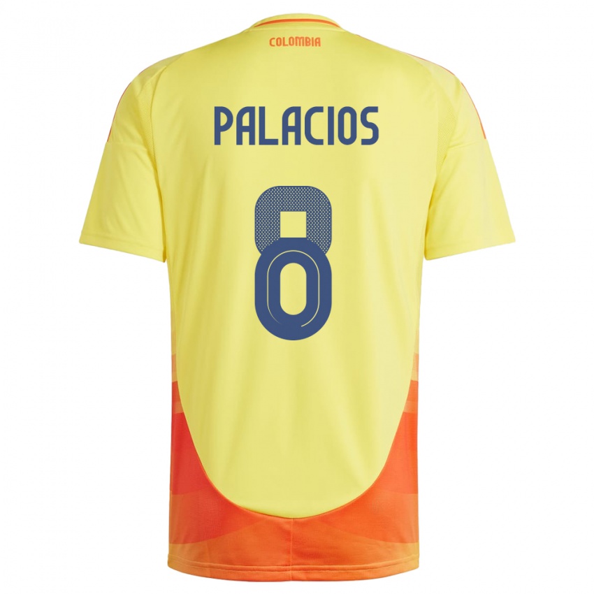 Niño Camiseta Colombia Brahian Palacios #8 Amarillo 1ª Equipación 24-26 La Camisa Argentina