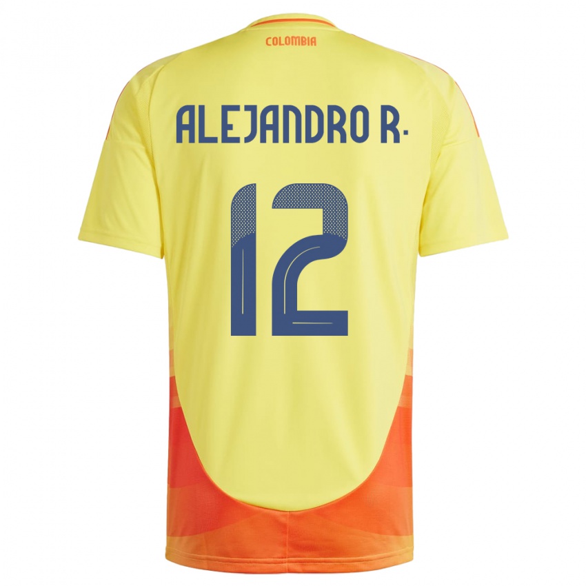 Niño Camiseta Colombia Alejandro Rodríguez #12 Amarillo 1ª Equipación 24-26 La Camisa Argentina