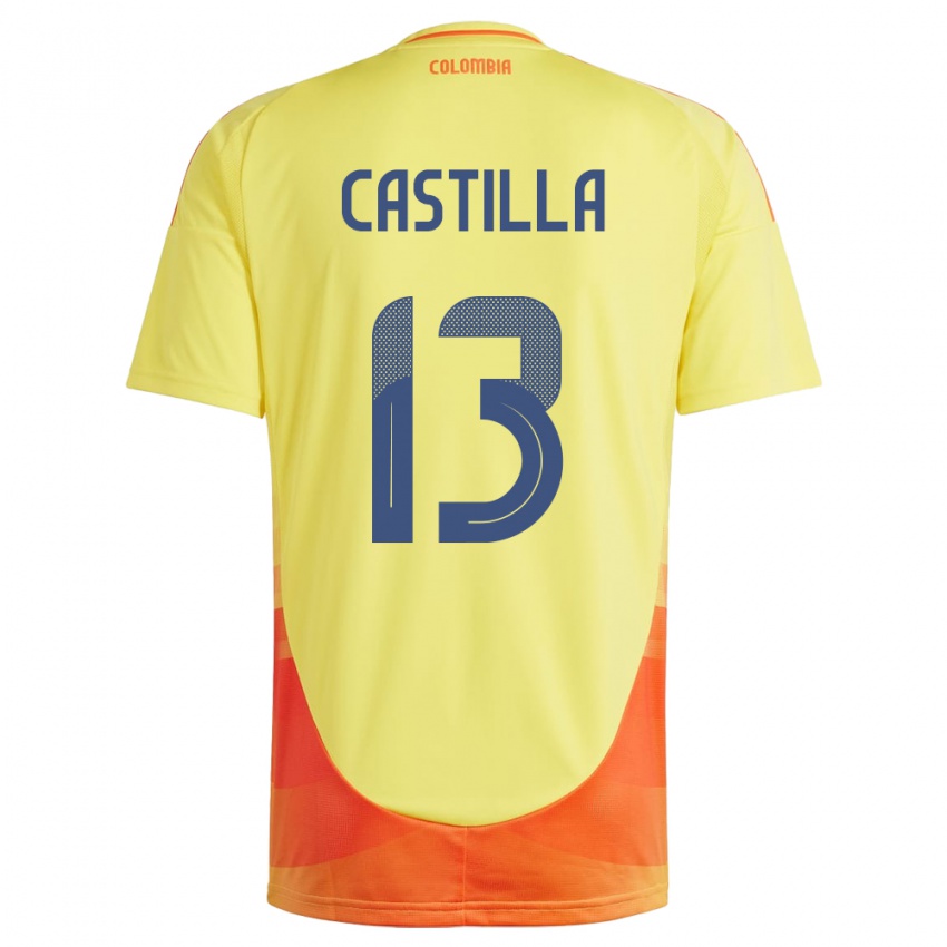 Niño Camiseta Colombia Juan Castilla #13 Amarillo 1ª Equipación 24-26 La Camisa Argentina