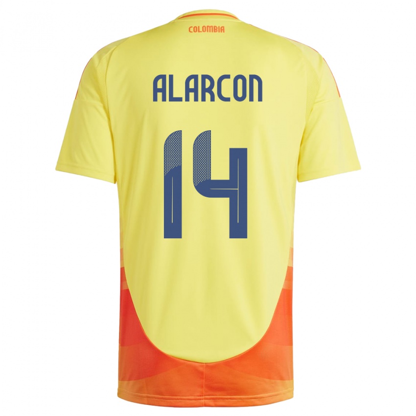 Niño Camiseta Colombia Andrés Alarcón #14 Amarillo 1ª Equipación 24-26 La Camisa Argentina