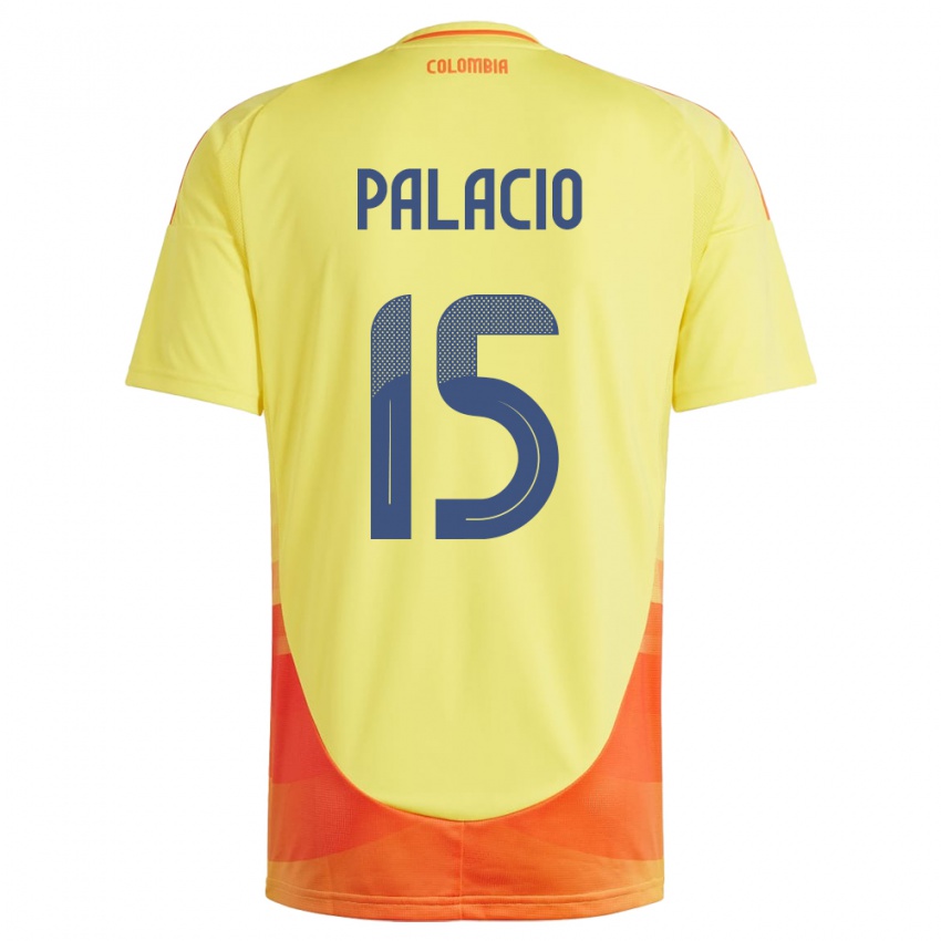 Niño Camiseta Colombia Nelson Palacio #15 Amarillo 1ª Equipación 24-26 La Camisa Argentina