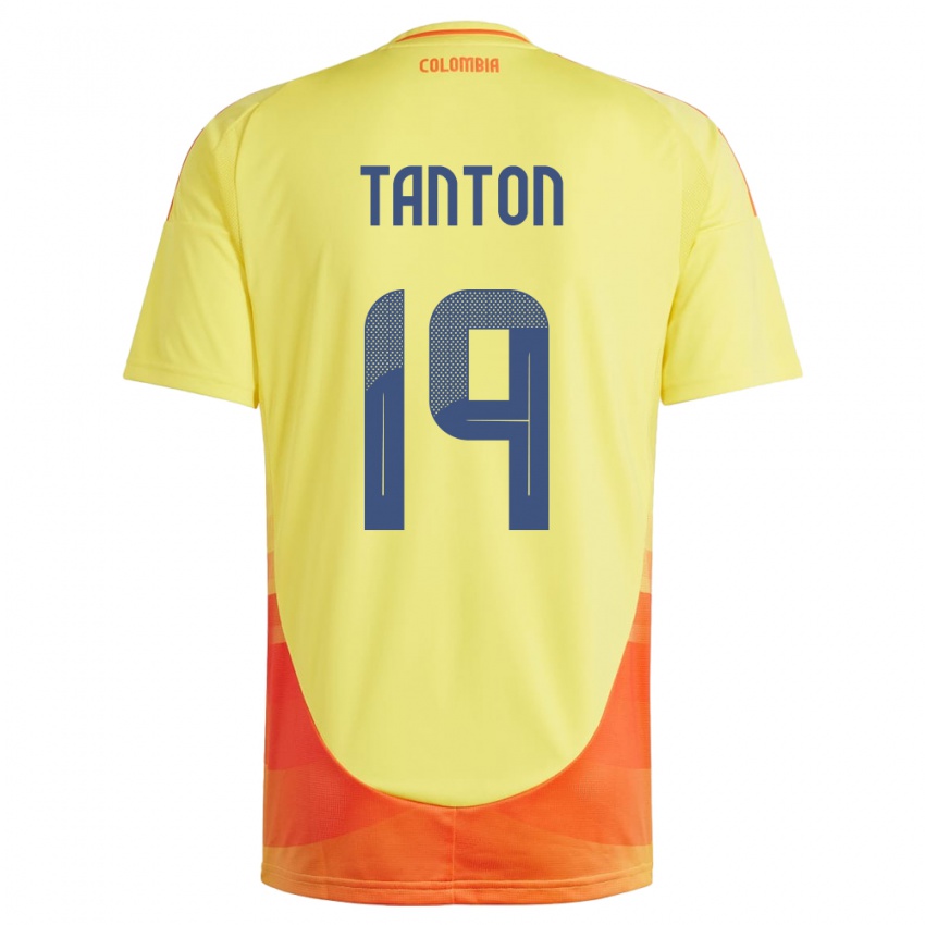 Niño Camiseta Colombia Devan Tanton #19 Amarillo 1ª Equipación 24-26 La Camisa Argentina