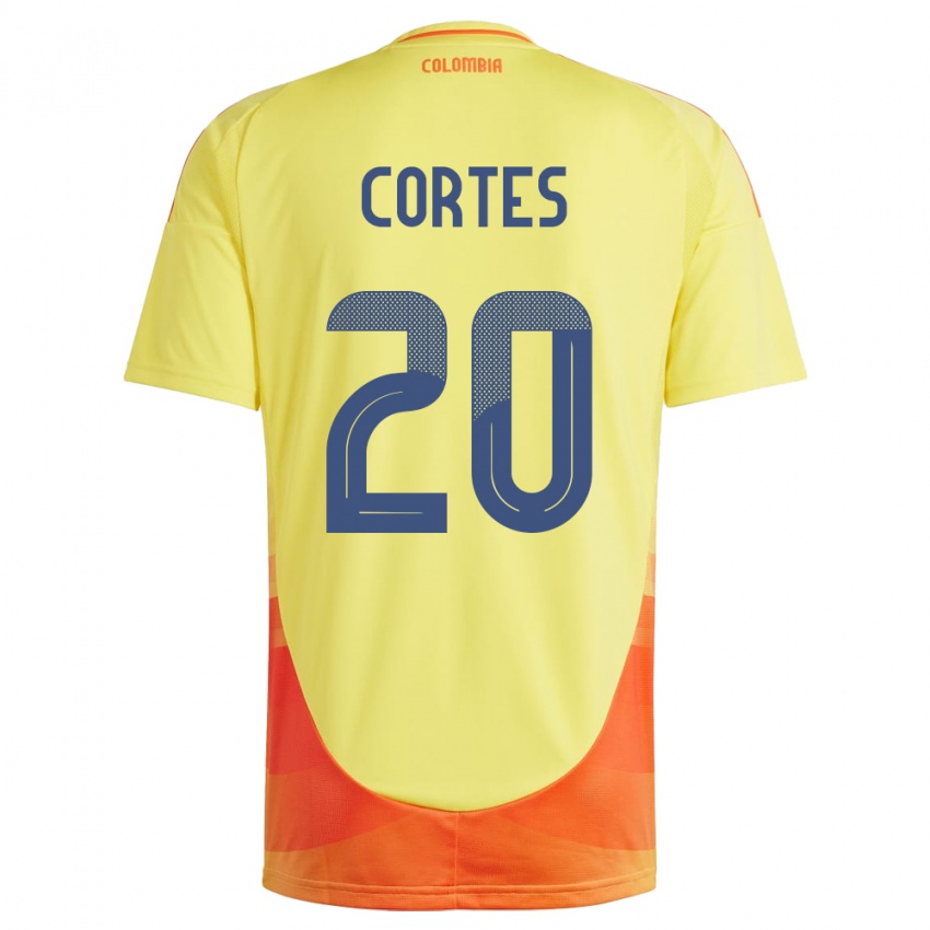 Niño Camiseta Colombia Óscar Cortés #20 Amarillo 1ª Equipación 24-26 La Camisa Argentina